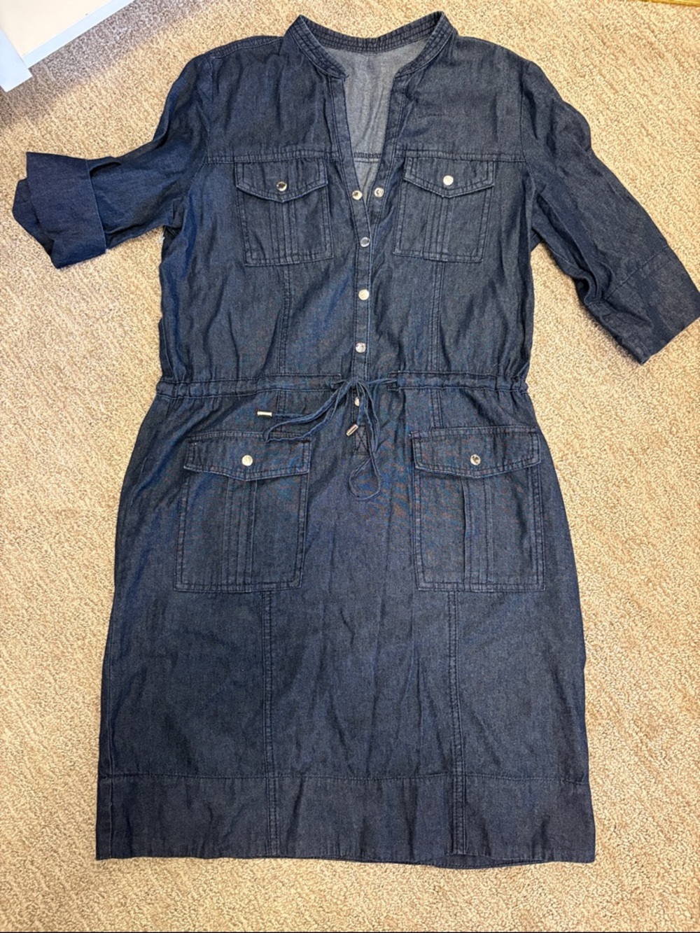 Michael Kors Dark Denim Shirt Dress